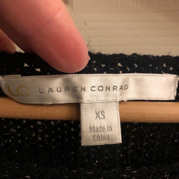 Lauren Conrad XS black & white hearts sweater. Vintage. - Picture 3 of 10
